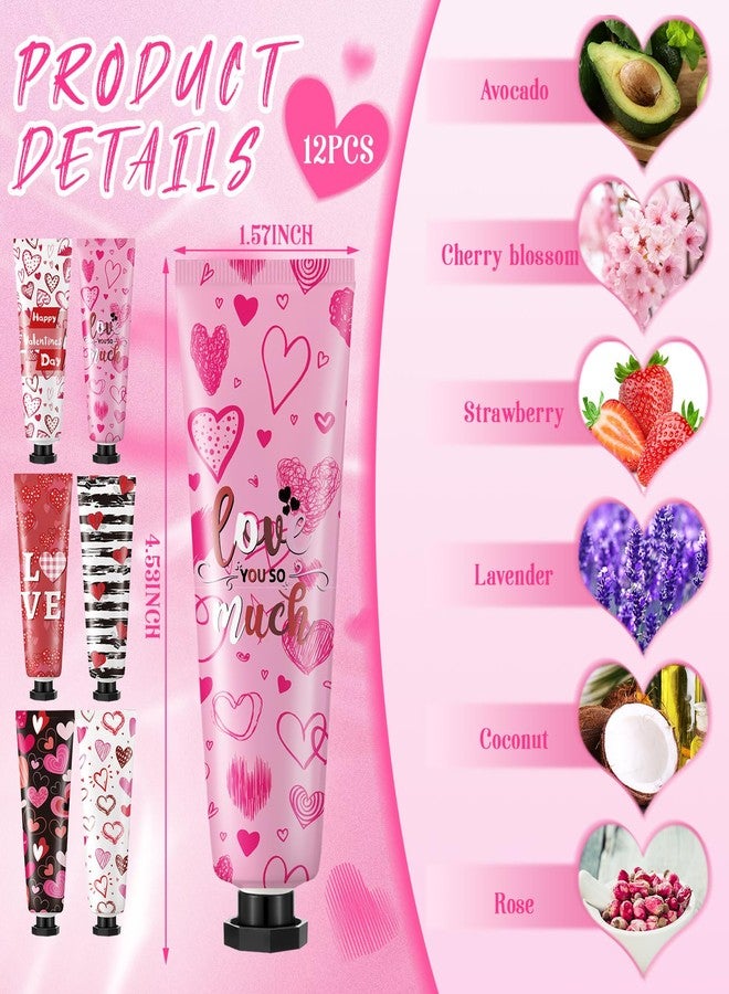 Siifert 12 Pcs Valentine's Day Hand Cream Gift Bulk Valentine Gift Basket Stuffers Love Heart Moisturizing Galentine's Hand Lotion Bulk Small Dry Cracked Care Cream for Women Friends Seniors Clients, 30 ml - Image 2